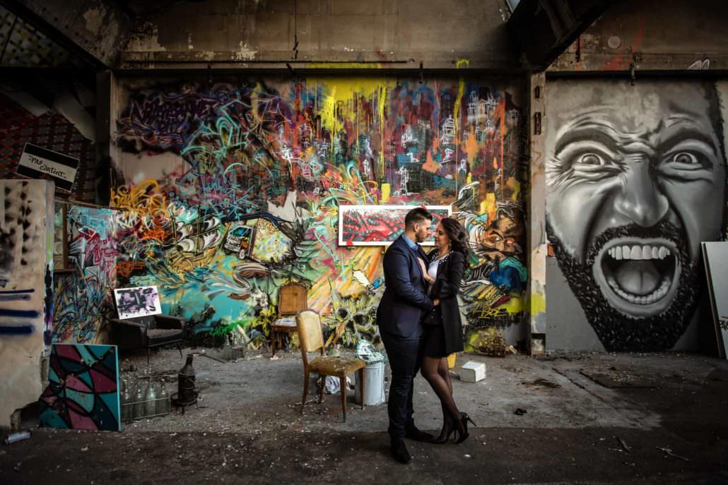 séance engagement à Lyon urbex usine désafectée